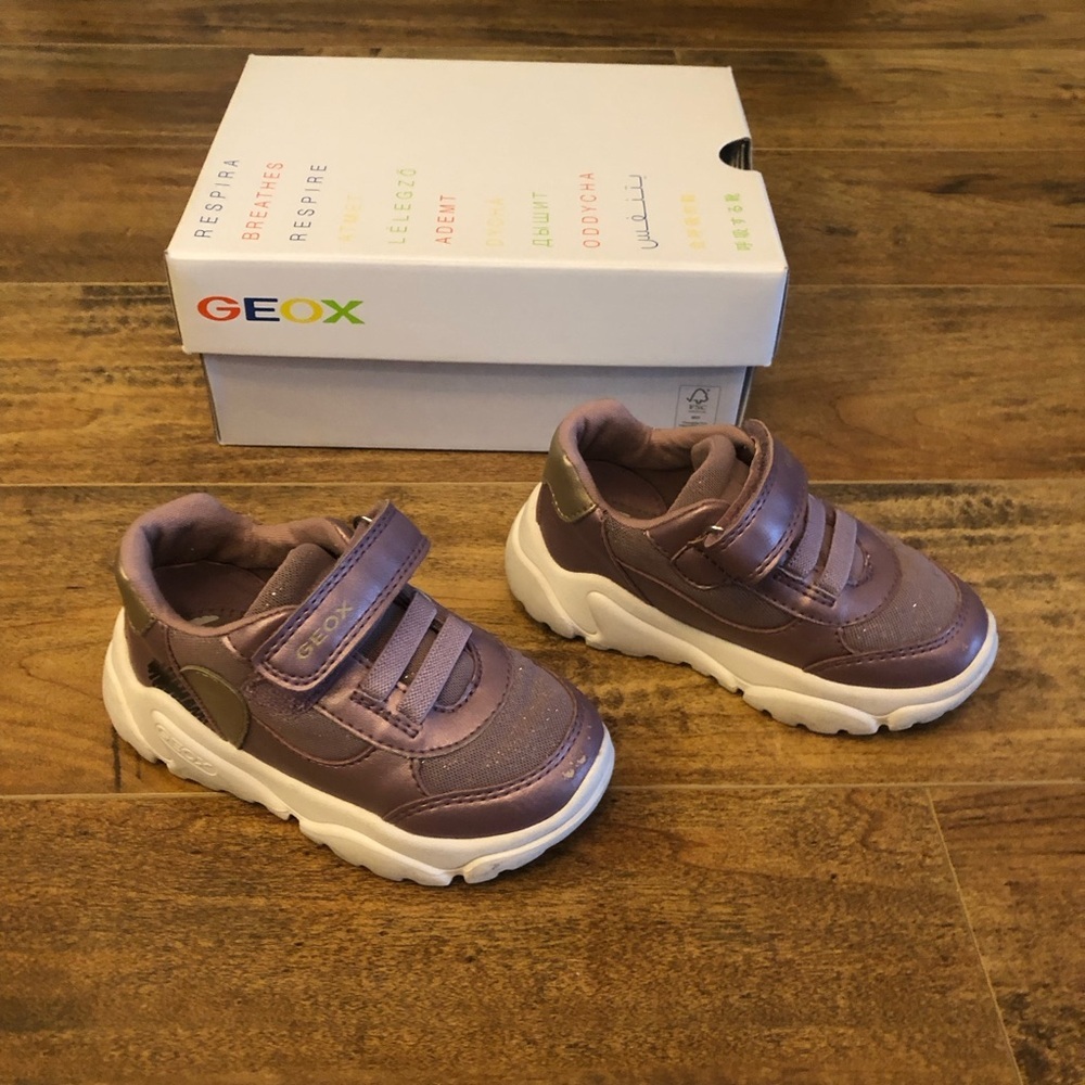 Geox Baby Toddler Girl Ciufciuf Shoes Sneakers, Dark Pink Gold, US 7, EU 23 - Picture 8 of 12